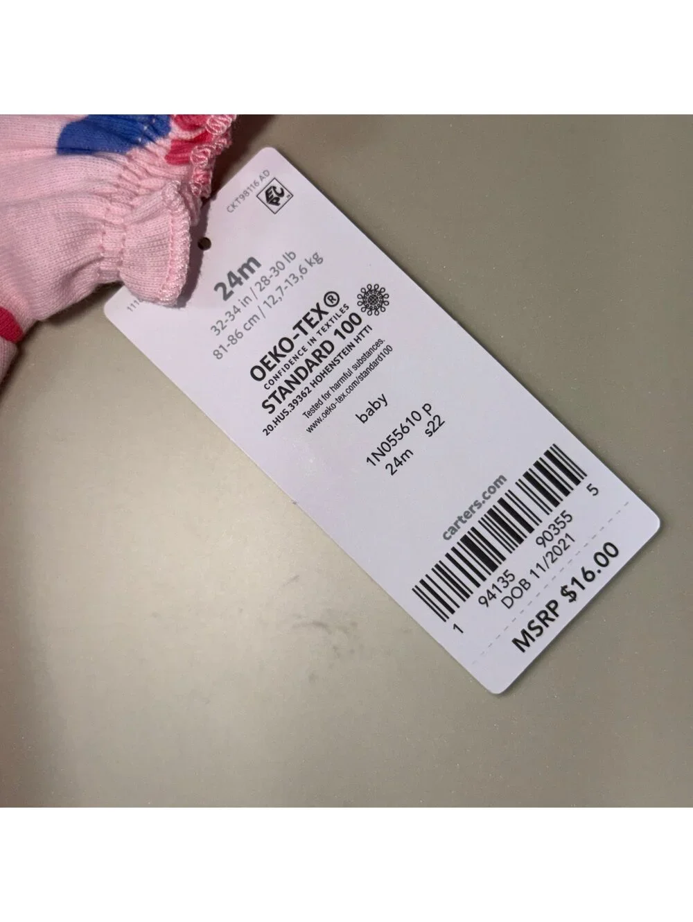 Carter’s Baby Girls Bubble Romper | 24 Months | NWT Pink Berry Print